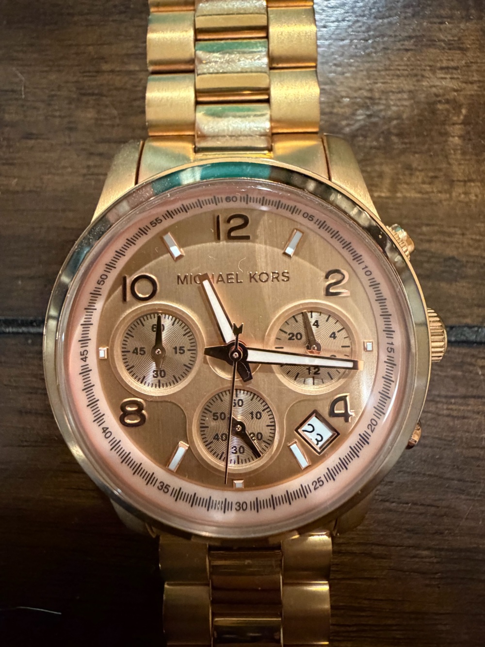 Michael Kors Rose Gold Tone Chronograph Watch